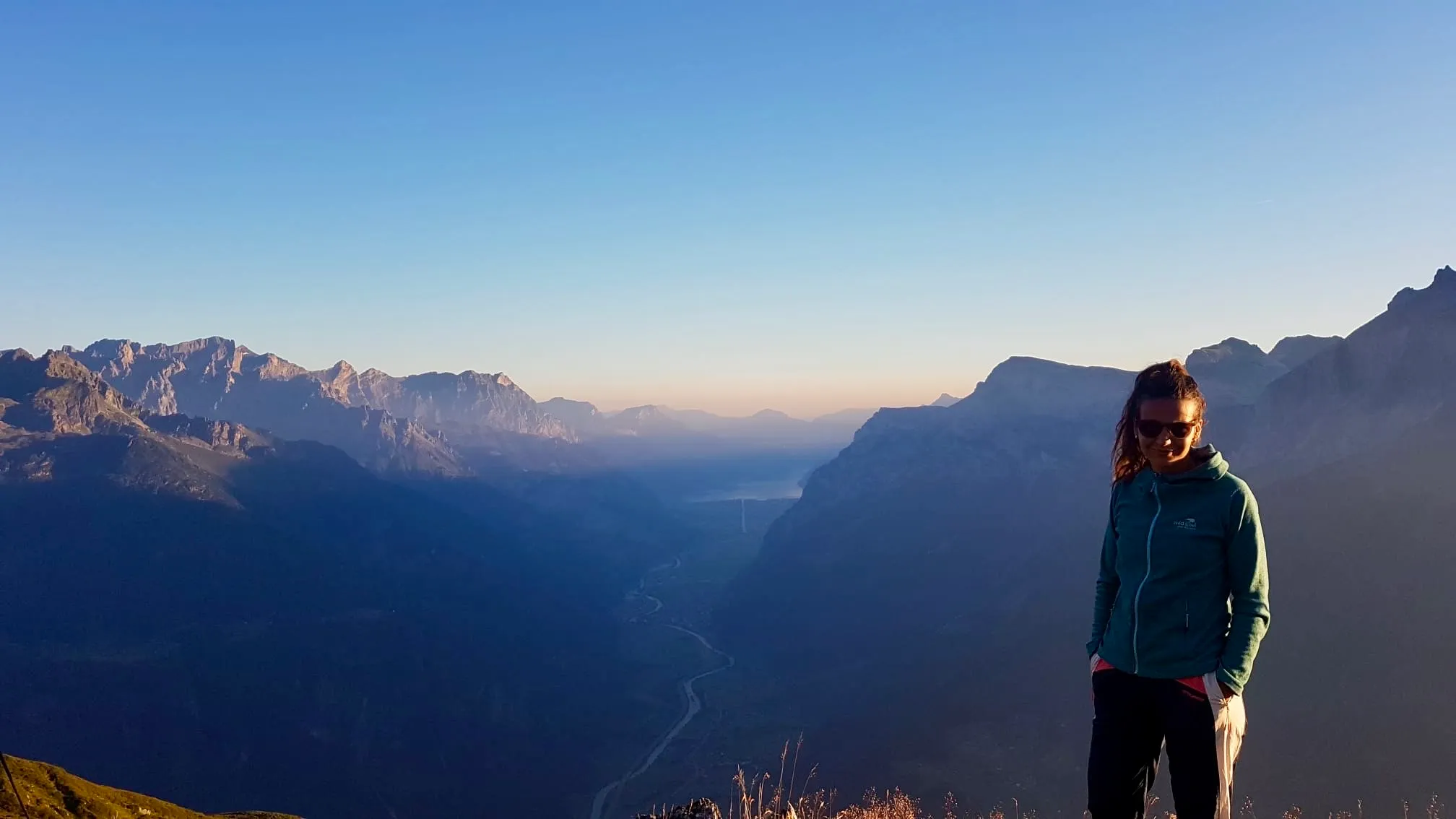 Standing high above the Reuss valley in the soft light of early morning.