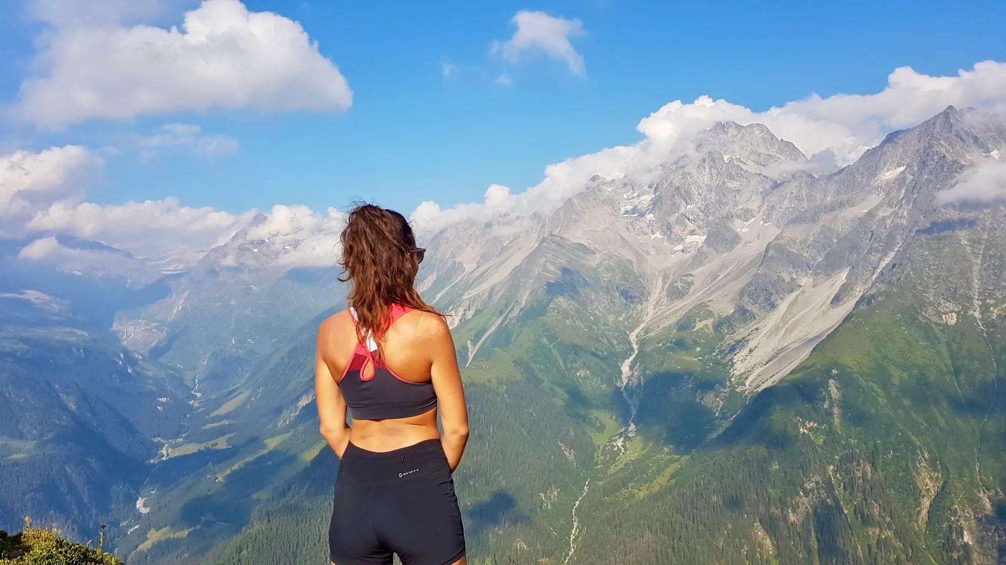 Looking back across the Uri Alps from a viewpoint on the long ascent ridge.