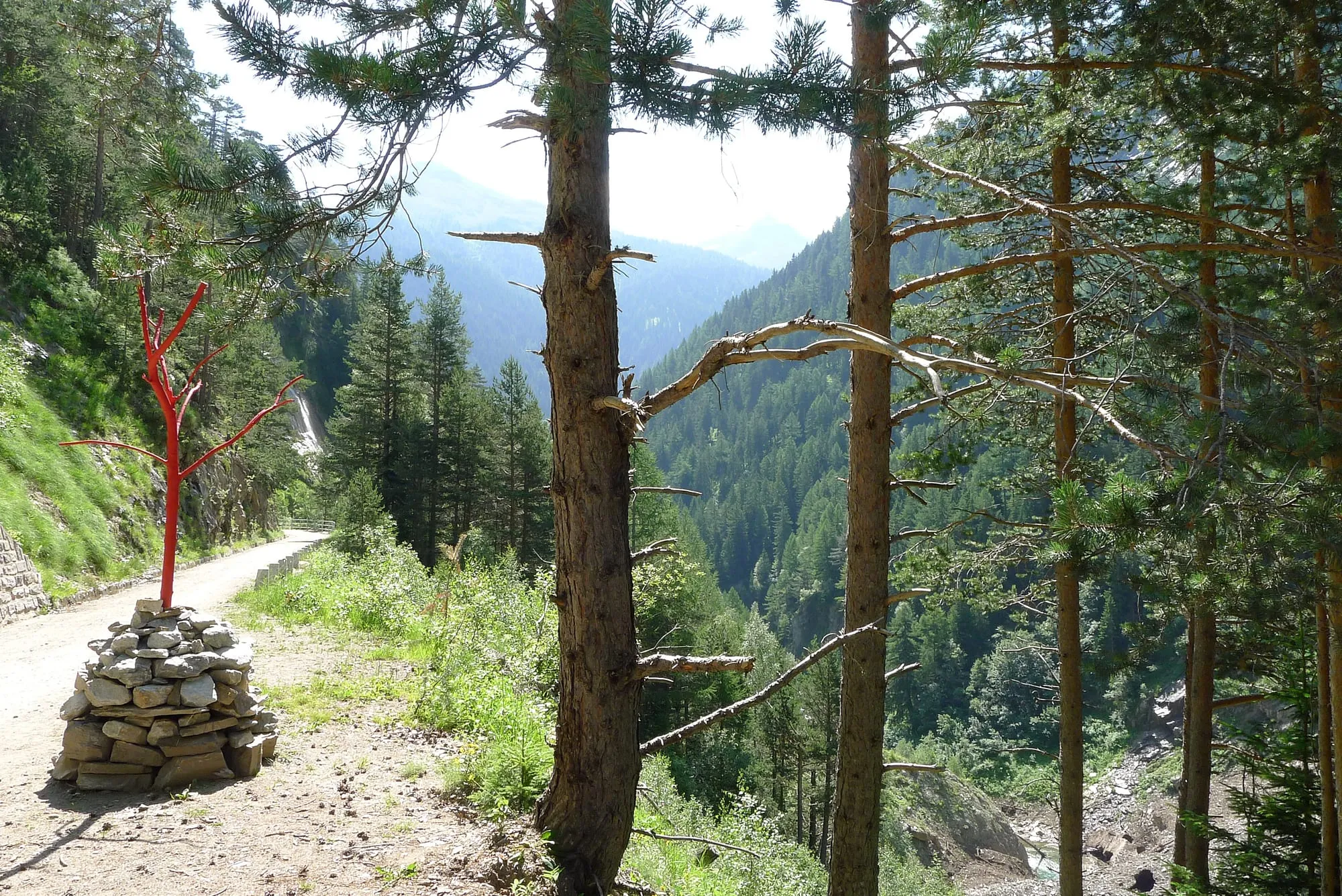 The narrow Twingi gorge cut by the Binna river between Ernen and the Binntal.