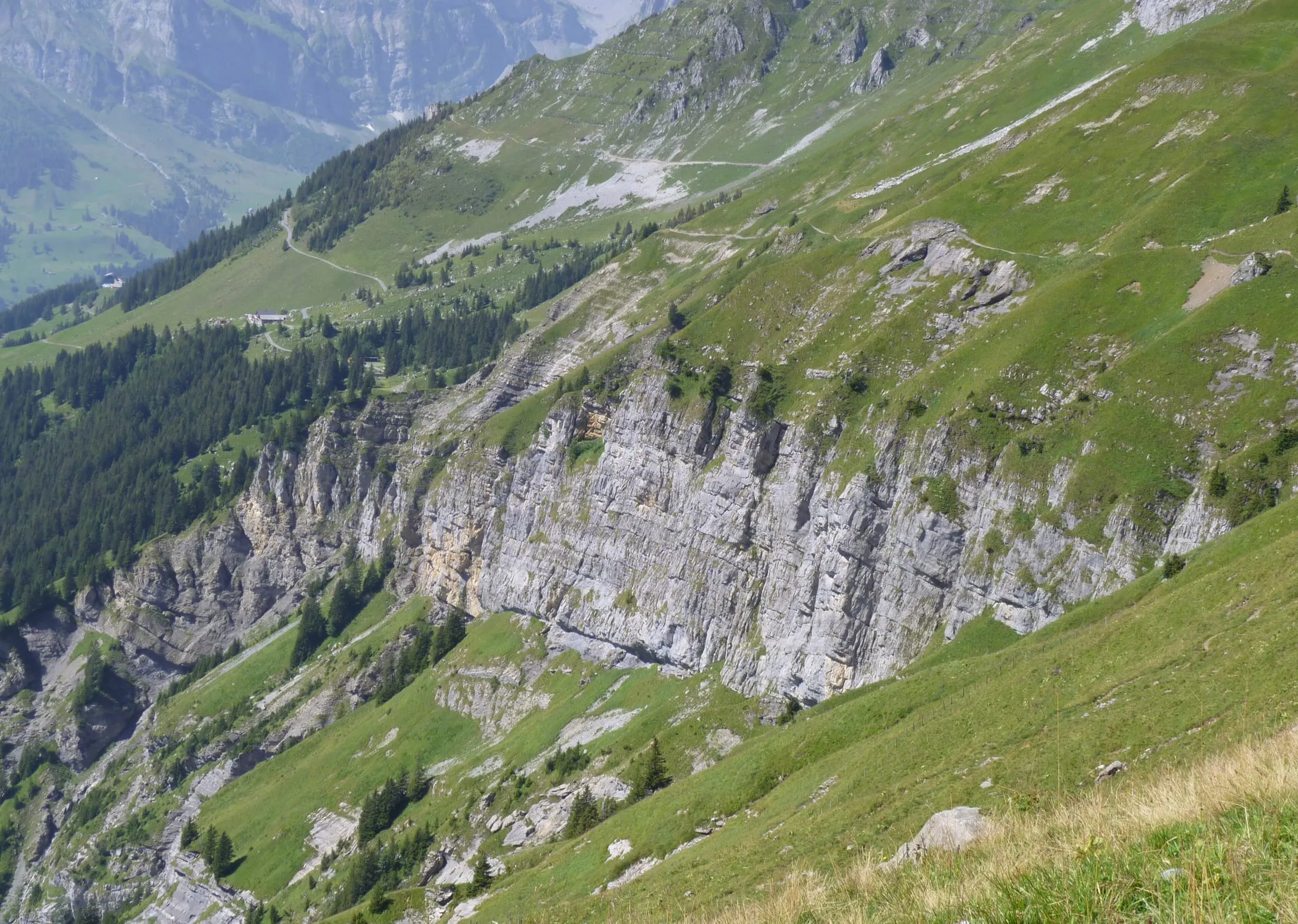 The path to the Rugghubel hut above Engelberg, in summer.