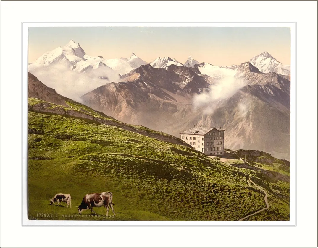 View east from the Torrenthorn ridge above Leukerbad toward the Valais Alps.